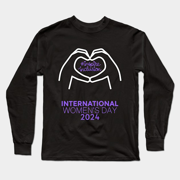 Count Her Inspire Inclusion Women's International Day 2024 Long Sleeve T-Shirt by AimArtStudio